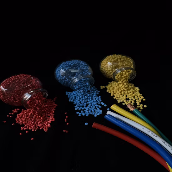 Grânulos Compostos de PVC Transparente Grau de Cabo de Fio Cor Preta